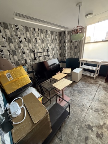 Furniture staging area